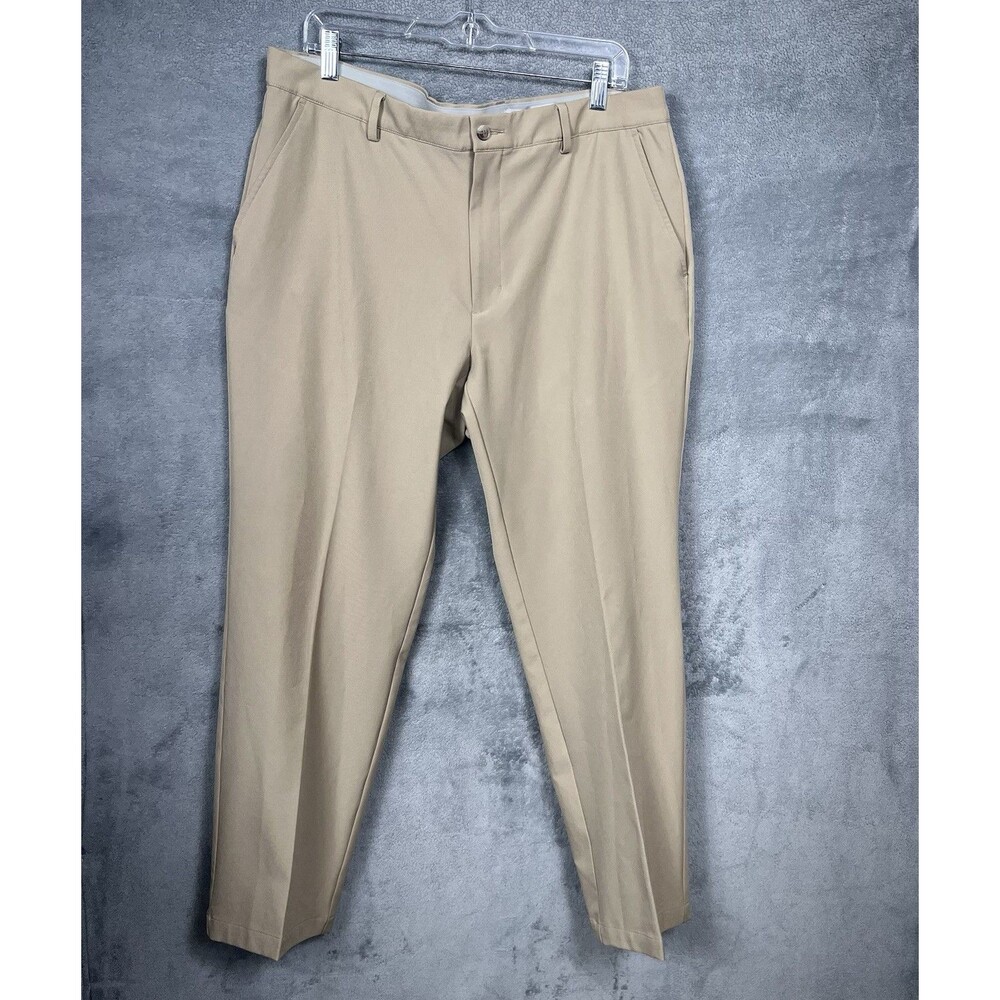 Greg Norman Men's 36x30 Tan Khaki Flat Front Golf Chino Pants M
